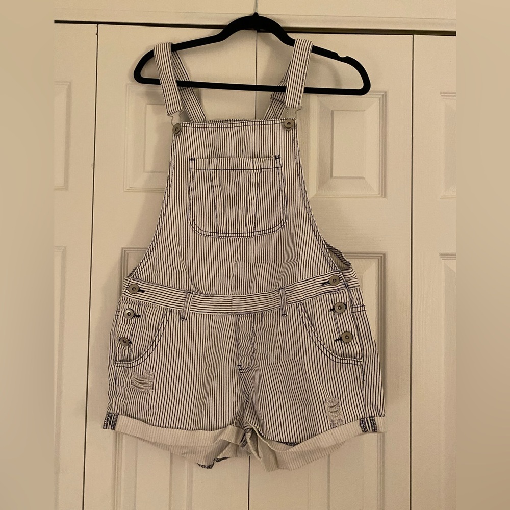 Striped Overall Shorts - Shortalls
